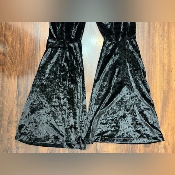 Wrangler Retro High Rise Flare Size 26 X 30 Black Crushed Velvet Stretch Cowgirl - Picture 9 of 15